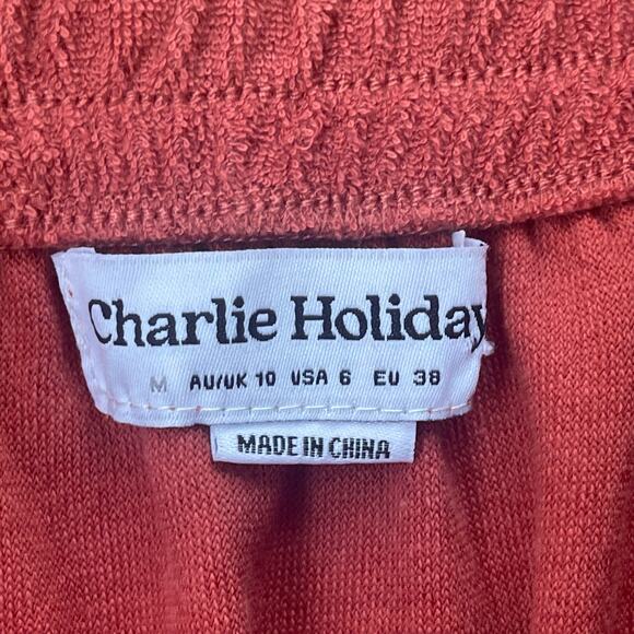 Charlie Holiday Soleil  Mini Skirt Rust Women’s Size US 6 100% Cotton Pull On - Picture 5 of 5